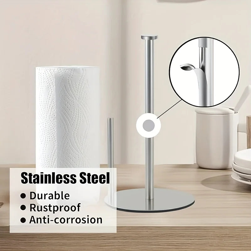 Paper Towel Holder Countertop Paper Towel Holder Steady Paper Roll Holder Weighted Paper Towel Stand for Kitchen Bathroom
