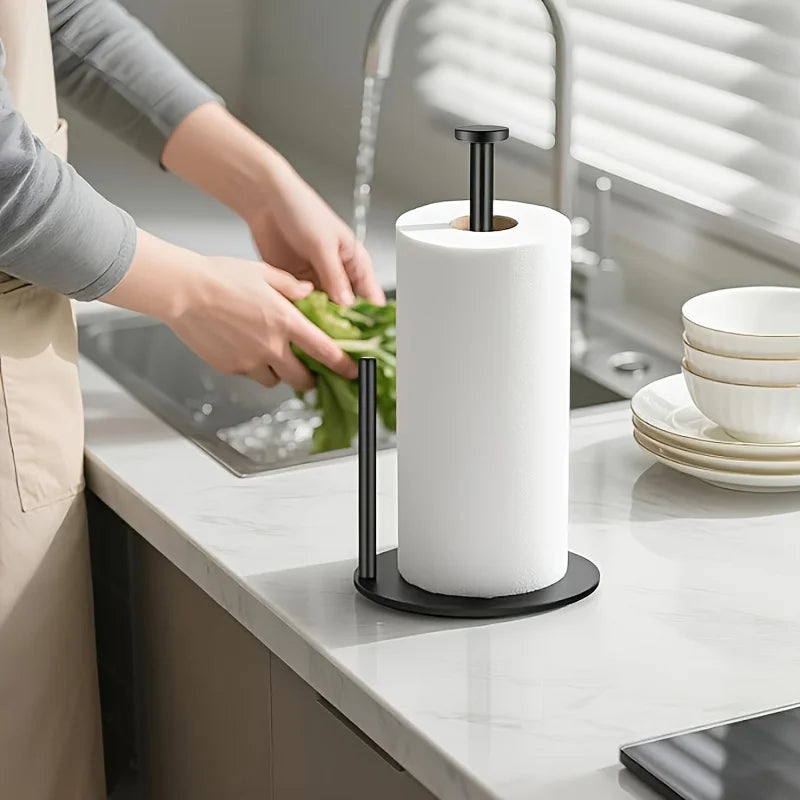 Paper Towel Holder Countertop Paper Towel Holder Steady Paper Roll Holder Weighted Paper Towel Stand for Kitchen Bathroom