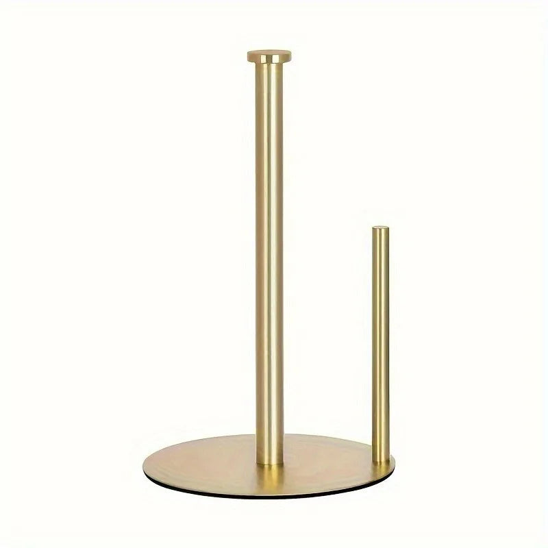 Stainless Steel Paper Towel Holder with Weighted Base, Heavy-Duty Kitchen Roll Dispenser, Countertop Organizer Space-Saving for