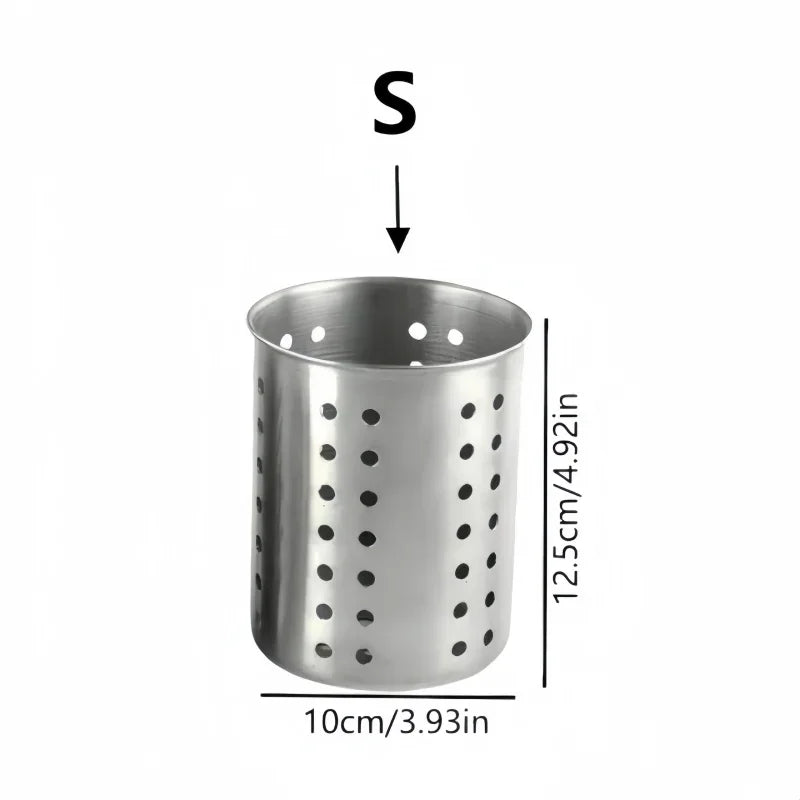 1/2 piece stainless steel cylindrical chopstick cutlery storage box suitable for home kitchens, restaurants, and dormitories