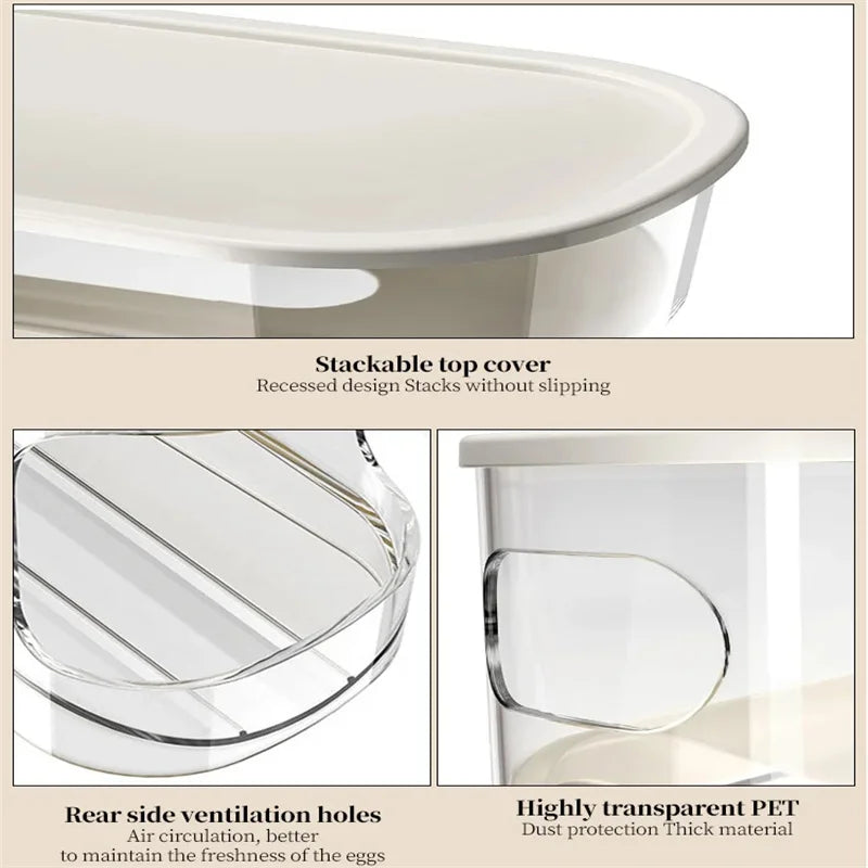 Slide Type Egg Carton Double Automatic Egg Roller Refrigerator Side Door Egg Storage Kitchen Countertop Egg Holder