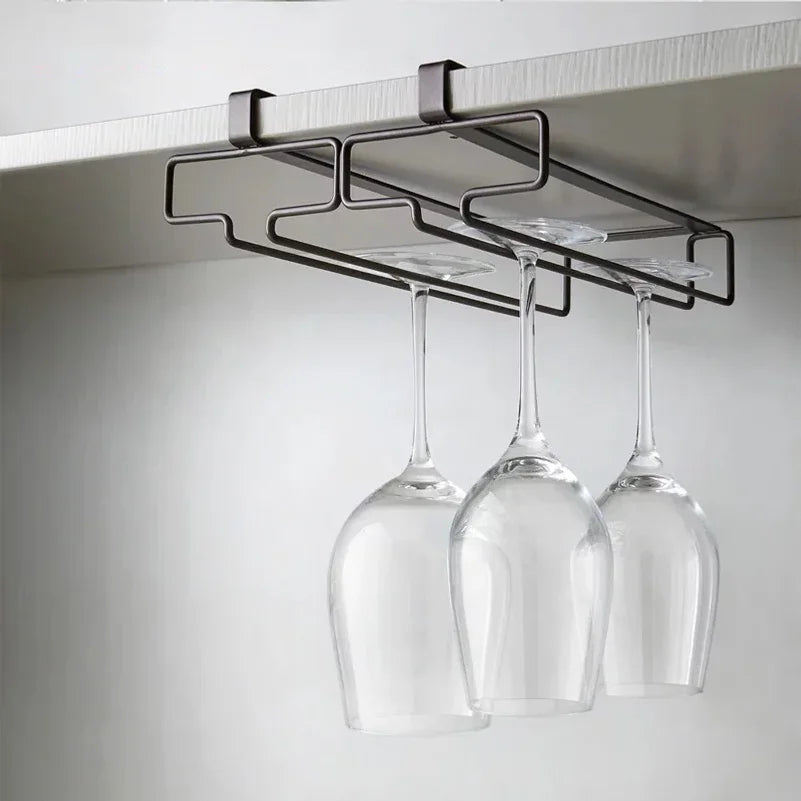 Hanging Red Wine Glass Storage Rack, Home High Footed Cup Storage Rack Without Punching Holes, Inverted Drain Rack