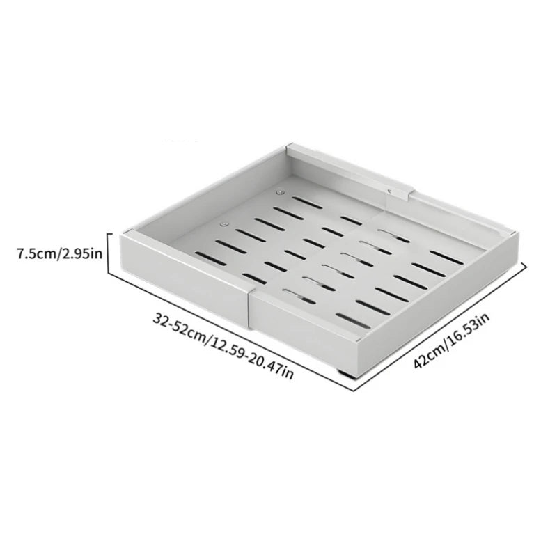 Non-Perforated Expandable Kitchen Pull Out Storage Cabinet Drawer Organizer Adjustable Sink Shelf Sliding Out Storage Shelves