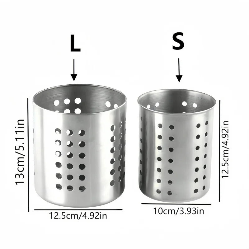 1/2 piece stainless steel cylindrical chopstick cutlery storage box suitable for home kitchens, restaurants, and dormitories