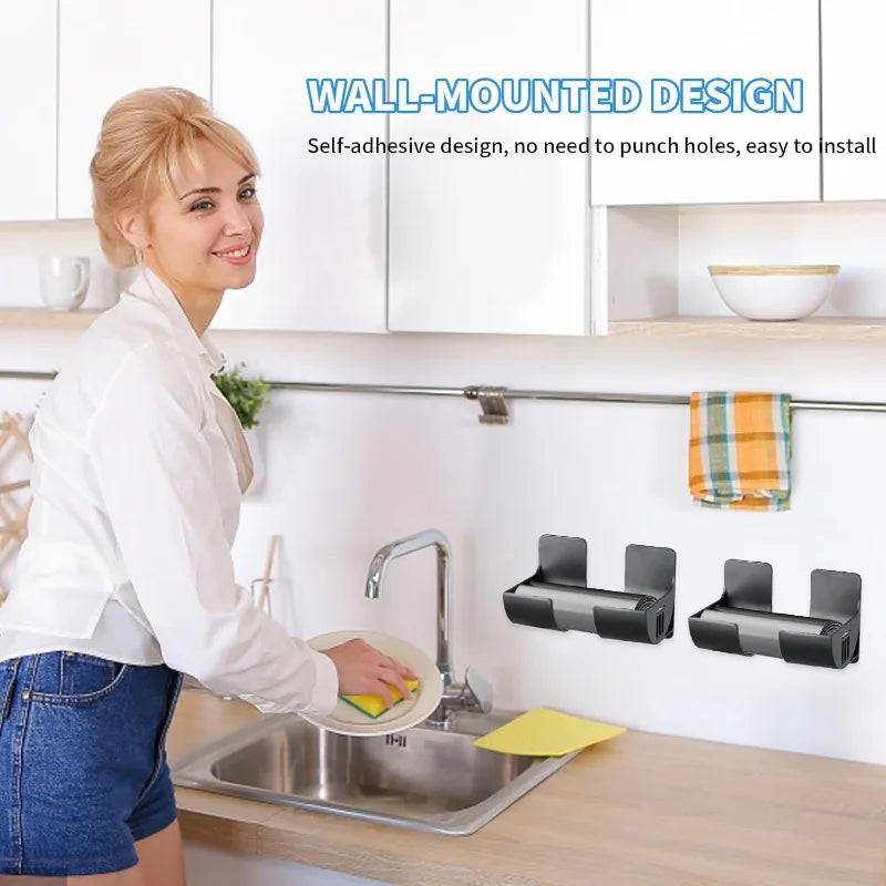 20/2PCS Wall Mounted Trash Bags Holder Garbage Bag Storage Box Organizer Plastic Bag Film Container Dispenser For Kitchen Shelf