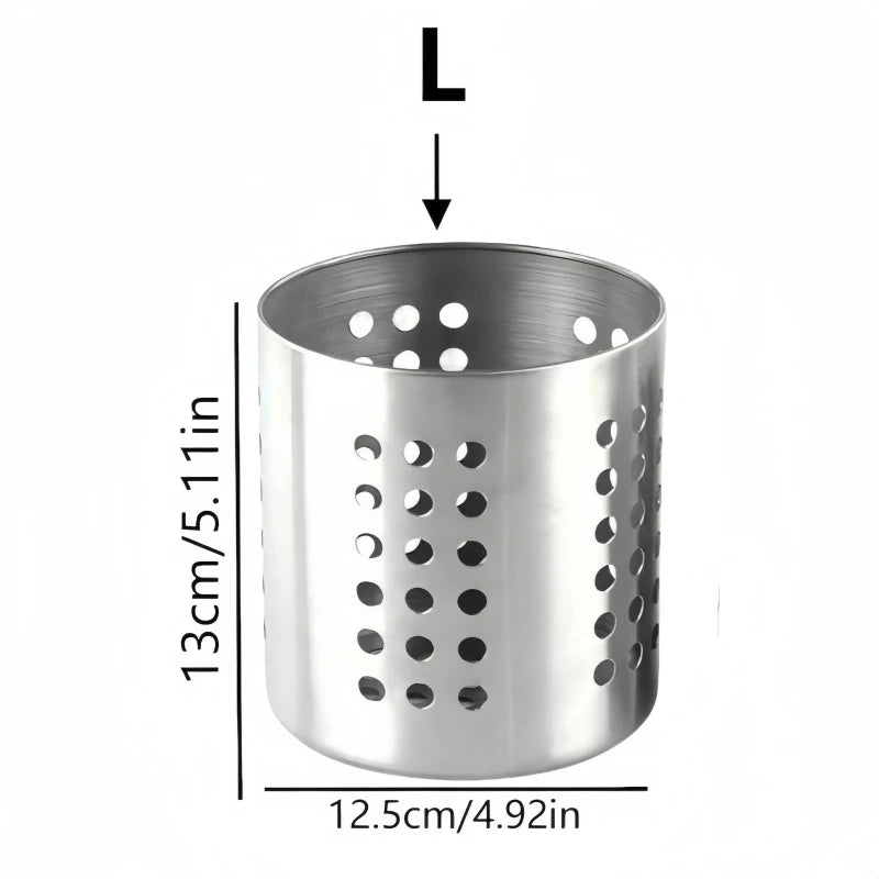 1/2 piece stainless steel cylindrical chopstick cutlery storage box suitable for home kitchens, restaurants, and dormitories