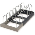 Expandable Stainless Steel Storage Rack Kitchen Cabinet Holder for Pan Pot Lid Cutting Board Drying Cookware Dish Rack Organizer