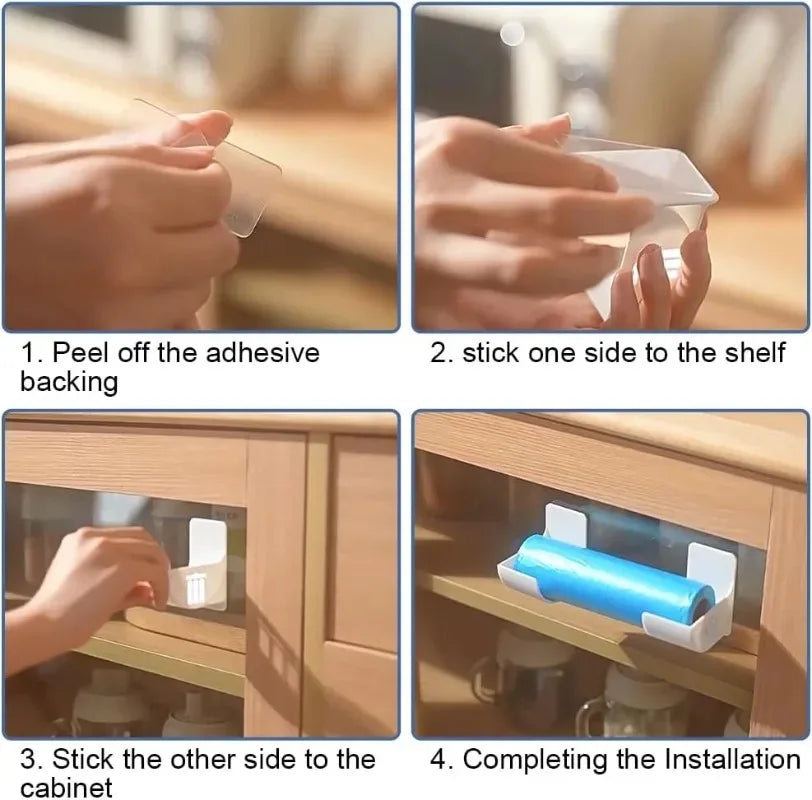 20/2PCS Wall Mounted Trash Bags Holder Garbage Bag Storage Box Organizer Plastic Bag Film Container Dispenser For Kitchen Shelf