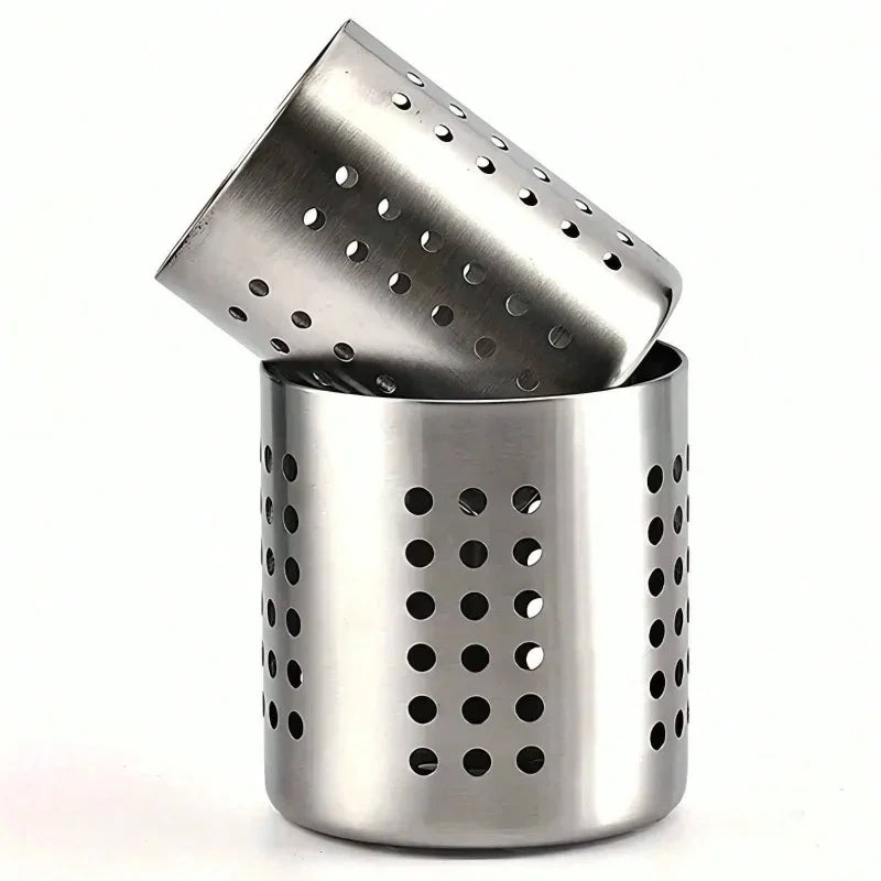1/2 piece stainless steel cylindrical chopstick cutlery storage box suitable for home kitchens, restaurants, and dormitories