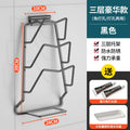 3 Layer Wall-Mounted Pot Pan Lid Storage Holder No Punching Self-Adhesive Household Kitchen Pan Lid Organizer Pot Cover Rack