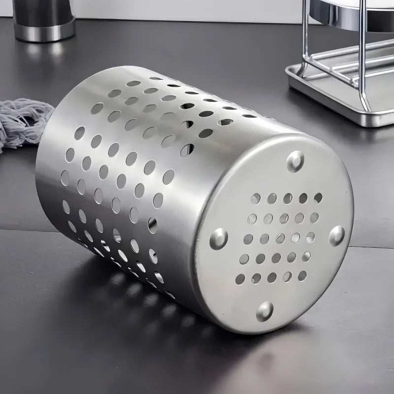 1/2 piece stainless steel cylindrical chopstick cutlery storage box suitable for home kitchens, restaurants, and dormitories