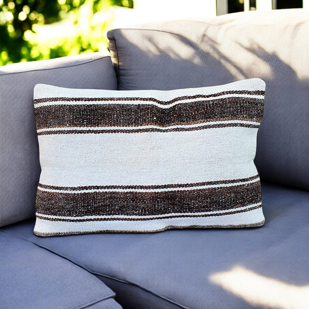 Stripped Deep Brown Kilim