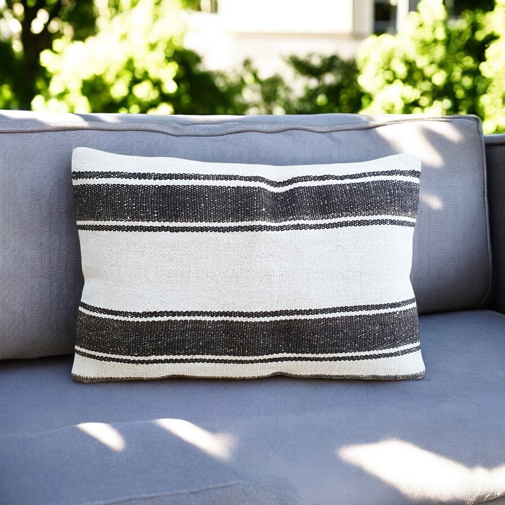 Stripped Deep Brown Kilim