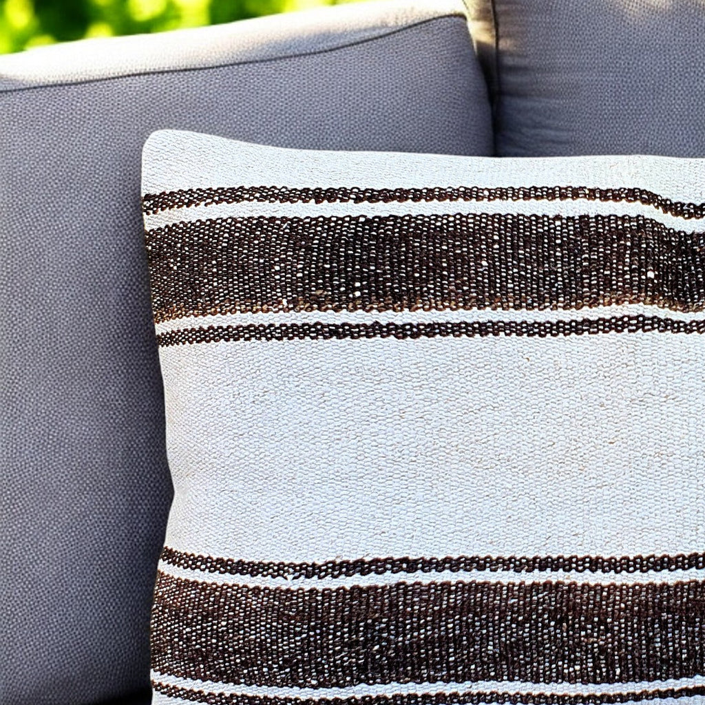 Stripped Deep Brown Kilim