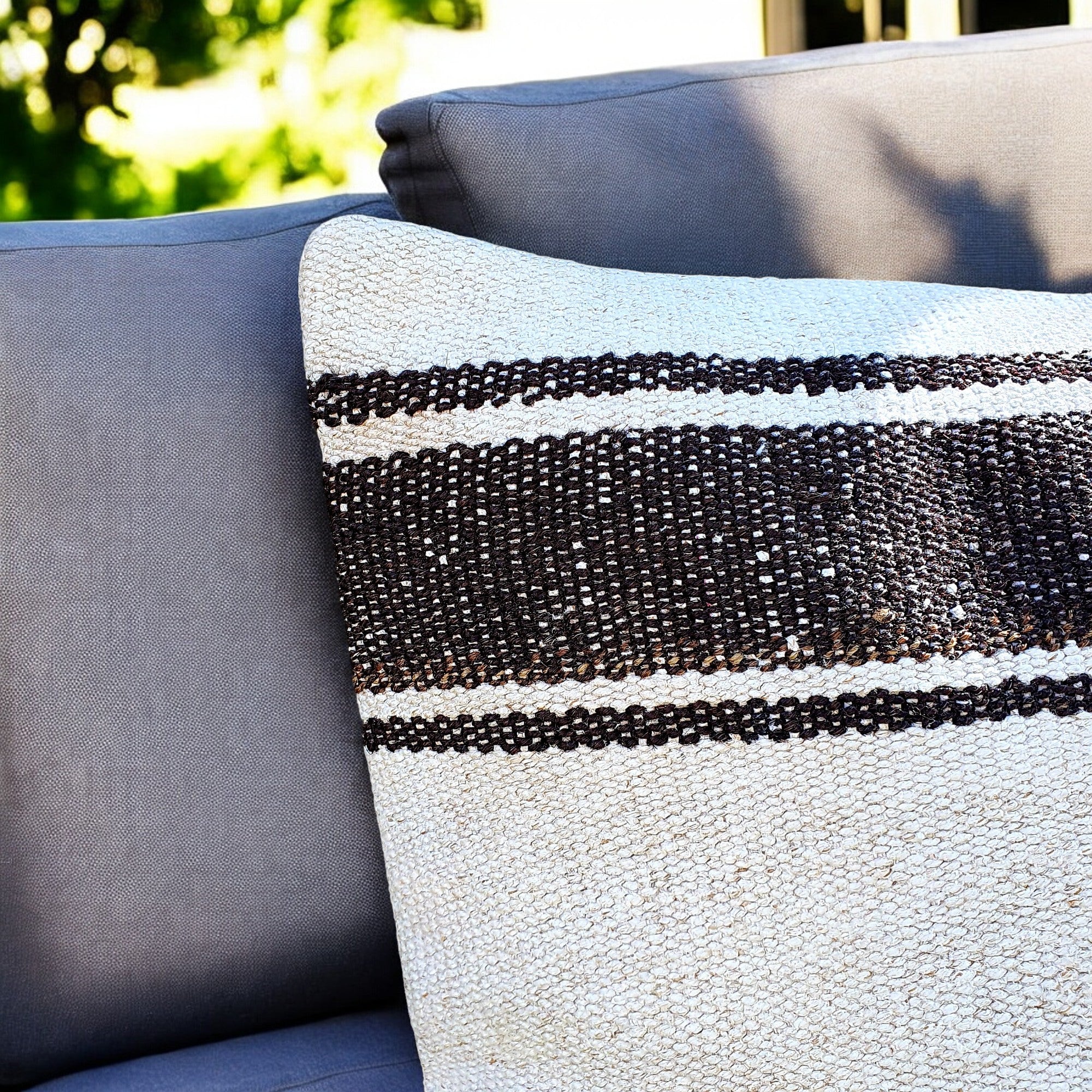 Stripped Deep Brown Kilim