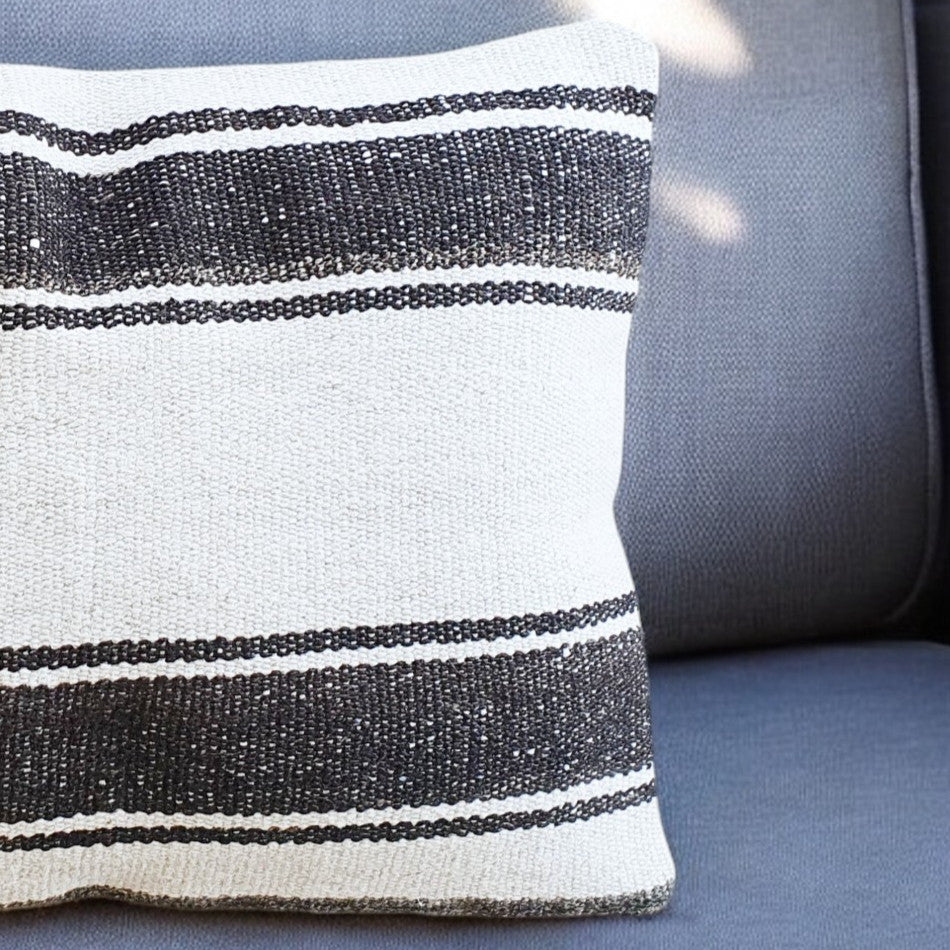 Stripped Deep Brown Kilim